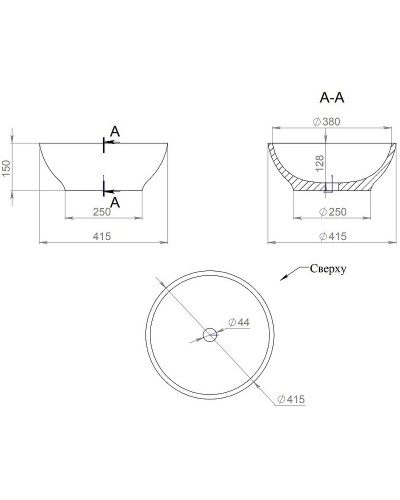 Раковина 41,5x41,5 см Salini S-Stone Gloria 03 1102203M
