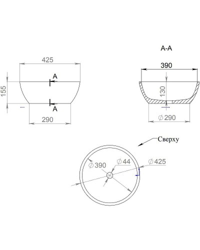 Раковина 42,5x42,5 см Salini S-Stone Alda 02 1102210M