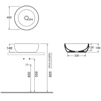 Раковина-чаша Azzurra Elegance Circle 40 ELLA040140C0BI/(ECI40 bi)x0 Белая