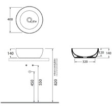 Раковина-чаша Azzurra Elegance Circle 40 ELLA040140C0BI/(ECI40 bi)x0 Белая