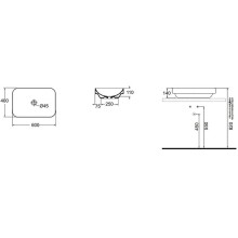 Раковина-чаша Azzurra Elegance Soft 60 ELLG060400S0BI/(ESO60 bi)x0 Белая