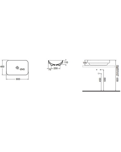 Раковина-чаша Azzurra Elegance Soft 60 ELLG060400S0BI/(ESO60 bi)x0 Белая