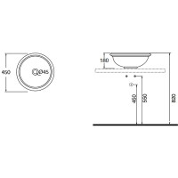 Раковина-чаша Azzurra Jubilaeum 45 JULA04518000BI/(JUB50/APP bi)x0 Белая