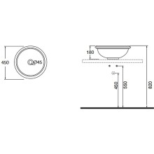 Раковина-чаша Azzurra Jubilaeum 45 JULA04518000BI/(JUB50/APP bi)x0 Белая