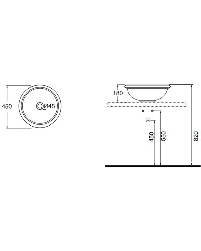 Раковина-чаша Azzurra Jubilaeum 45 JULA04518000BI/(JUB50/APP bi)x0 Белая