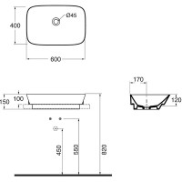 Раковина-чаша Azzurra Prua 60 PRLN06040000BI/(PRU60/IN bi)x0 Белая