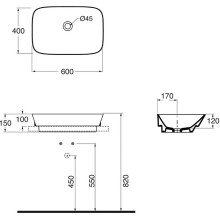 Раковина-чаша Azzurra Prua 60 PRLN06040000BI/(PRU60/IN bi)x0 Белая