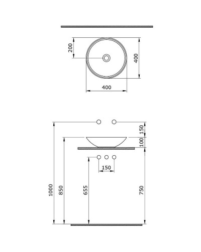 Раковина-чаша Bocchi Venezia 40 1120-002-0125 Белая матовая