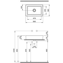 Раковина-чаша Bocchi Vessel 56 1172-020-0125 Антрацит матовая