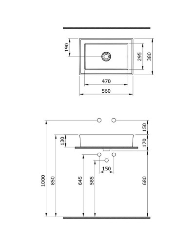 Раковина-чаша Bocchi Vessel 56 1172-005-0125 Черная глянцевая
