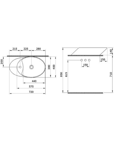 Раковина-чаша Bocchi Vessel 72 1021-005-0126 Черная глянцевая