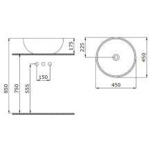 Раковина-чаша Bocchi Venezia 45 1119-005-0125 Черная глянцевая
