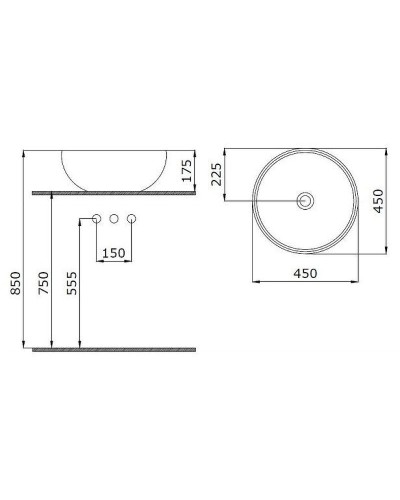 Раковина-чаша Bocchi Venezia 45 1119-005-0125 Черная глянцевая