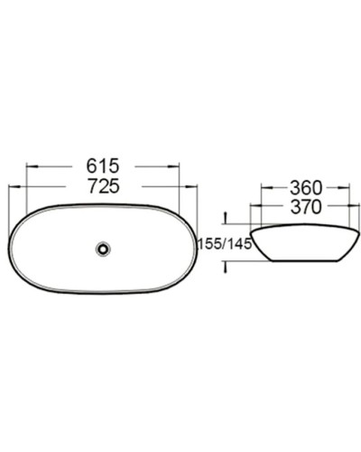 Раковина 72,5х37 см SantiLine SL-1025B