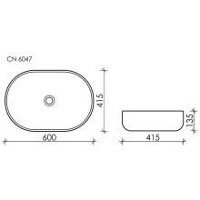 Раковина-чаша Ceramica Nova Element 60 CN6047MW Белая матовая