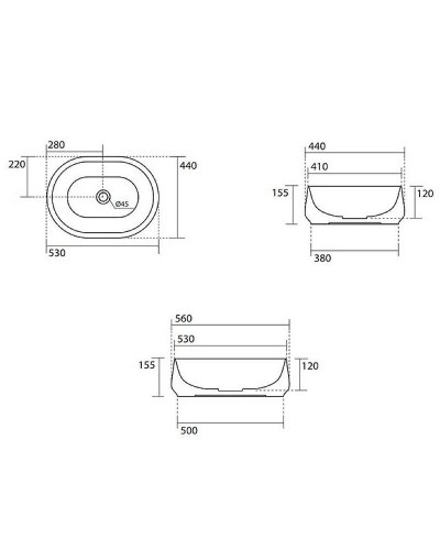 Раковина-чаша Kerasan F10 56 460531 Черная матовая