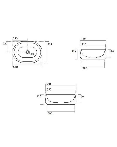 Раковина-чаша Kerasan F10 56 460530 Белая матовая