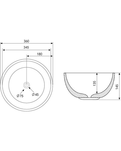 Раковина-чаша Abber Bequem 36 AC2105MB Черная матовая