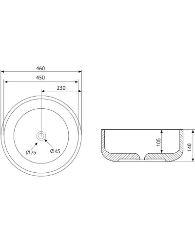 Раковина-чаша Abber Bequem 46 AC2100MG Серая матовая