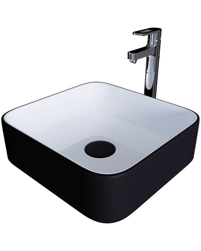 Раковина-чаша Grossman 40 GR-4042BW Белая Черная