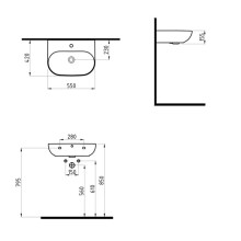 Раковина 55х42 см Bien Vokha MDLS05501FD1B7000K
