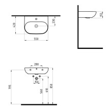 Раковина 55х42 см Bien Vokha MDLS05501FD1W3000