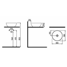 Раковина 38х38 см Bien Motto MTLG03802FD0W3000