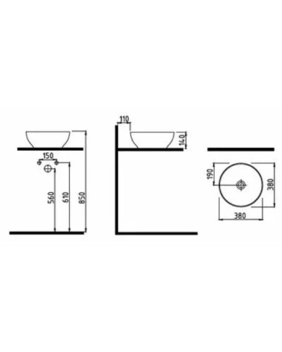 Раковина 38х38 см Bien Motto MTLG03802FD0W3000