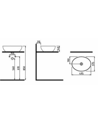 Раковина 49,5х37,5 см Bien Motto MTLG05002FD0W3000