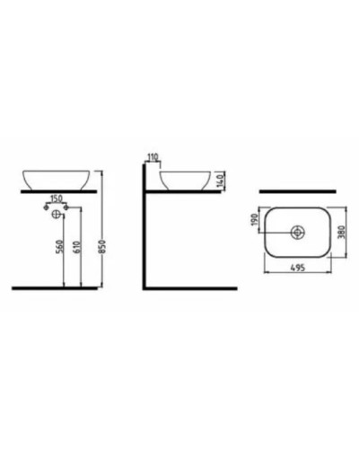 Раковина 49,5х38 см Bien Motto MTLG05003FD0W3000