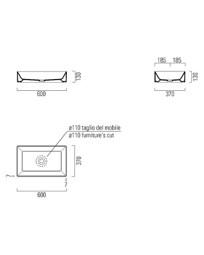 Раковина-чаша GSI Kube X 60 945311 Белая