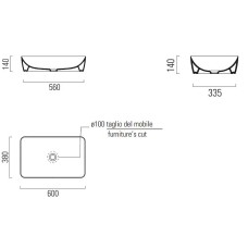 Раковина-чаша GSI Nubes 60 903611 Белая