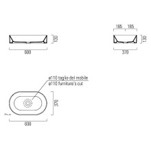Раковина-чаша GSI Kube X 60 945826 Черная матовая