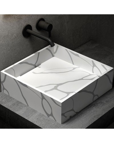 Раковина-чаша Abber Blitz 40 AS2502GB Белый мрамор