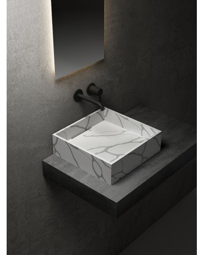 Раковина-чаша Abber Blitz 40 AS2502GB Белый мрамор