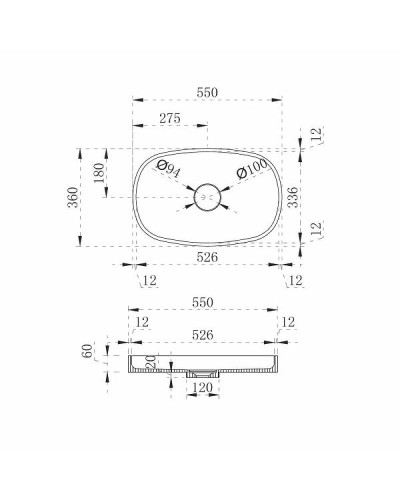 Раковина-чаша Abber Stein 55 AS2601 Белая