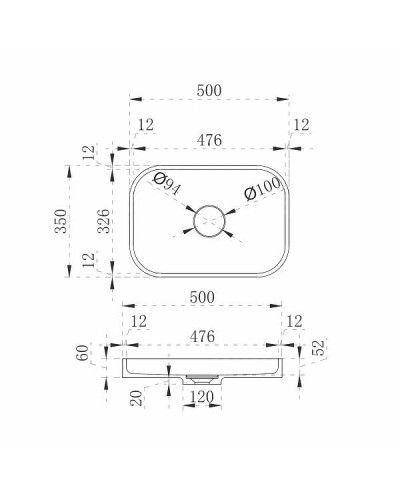Раковина-чаша Abber Stein 50 AS2602 Белая