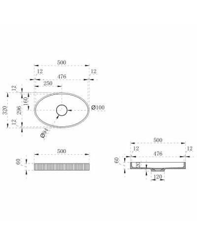 Раковина-чаша Abber Stein 50 AS2603 Белая