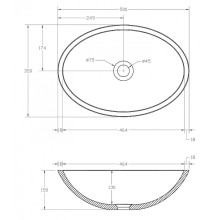 Раковина-чаша Abber Kristall 50 AT2802Opal Коричневая