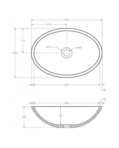 Раковина-чаша Abber Kristall 50 AT2802Opal Коричневая