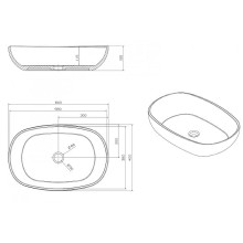 Раковина-чаша Abber Kristall 60 AT2805Onyx Черная