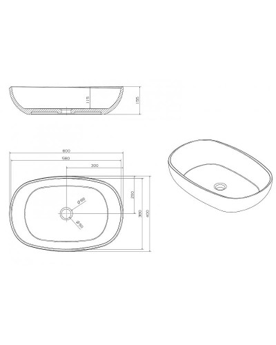 Раковина-чаша Abber Kristall 60 AT2805Onyx Черная