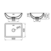Раковина 50x40 см Noken Forma Retto N399999809