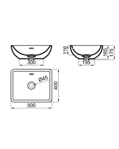 Раковина 50x40 см Noken Forma Retto N399999809