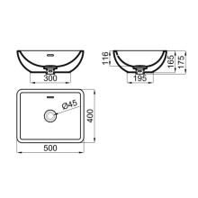 Раковина 50x40 см Noken Forma Retto N399999661