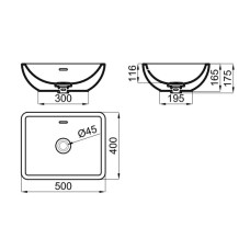 Раковина 50x40 см Noken Forma Retto N399999661