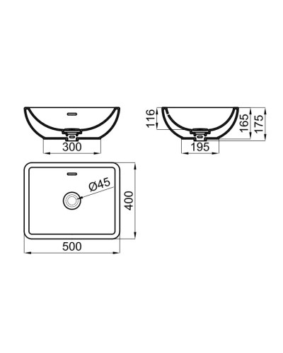 Раковина 50x40 см Noken Forma Retto N399999661