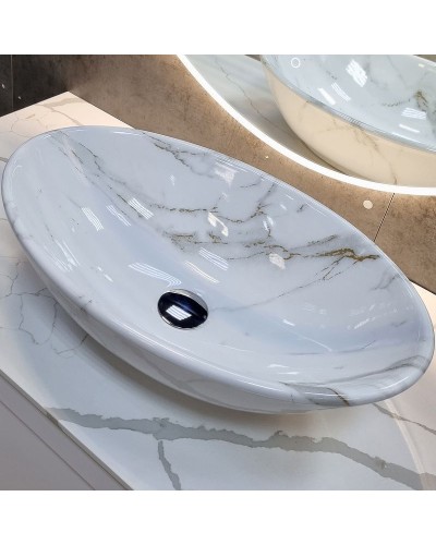 Раковина-чаша CeramaLux 50 D1147-505(340) Белый мрамор