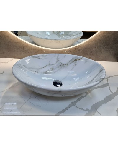 Раковина-чаша CeramaLux 50 D1147-505(340) Белый мрамор