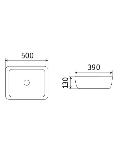 Раковина-чаша CeramaLux 50 2105B Черная глянцевая